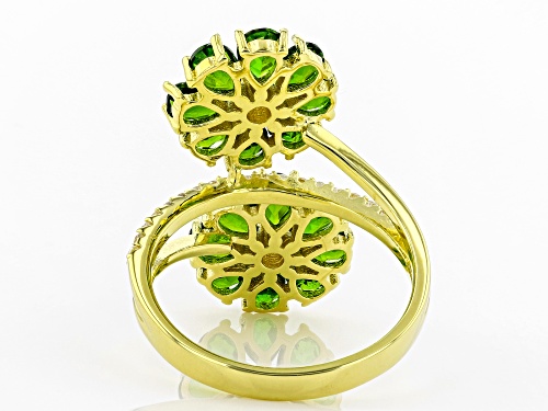 2.72ctw Chrome Diopside With 0.52ctw White Zircon 18k Yellow Gold Over Sterling Silver Ring - Size 7