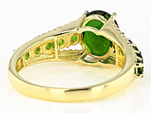 2.65ctw Chrome Diopside With 0.28ctw White Zircon 18k Yellow Gold Over Sterling Silver Ring - Size 9