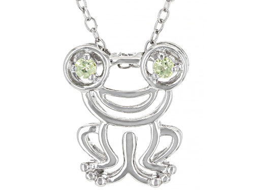 0.31ctw Peridot Rhodium Over Sterling Silver Pendant, Ring, and Earring Set