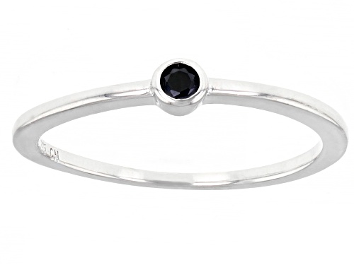 0.13ctw Black Spinel and 0.66ctw White Zircon Rhodium Over Sterling Silver 6pc Ring Set. - Size 7