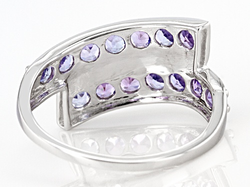 1.23ctw Round Tanzanite Rhodium Over Sterling Silver Ring - Size 5