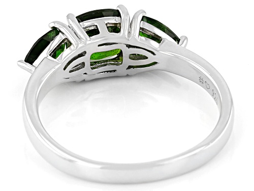 1.78ctw Chrome Diopside Rhodium Over Sterling Silver 3-Stone Ring - Size 7