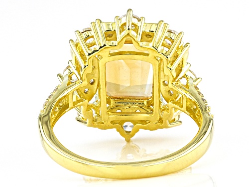 2.70ct Citrine With 1.26ctw White Zircon 18k Yellow Gold Over Sterling Silver Ring - Size 10