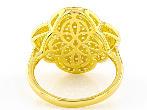 0.85ctw Round White Sapphire 18k Yellow Gold Over Sterling Silver Ring - Size 8
