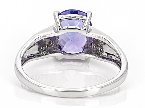 1.75ctw Tanzanite With 0.08ctw Diamond Rhodium Over 10K White Gold Ring - Size 6