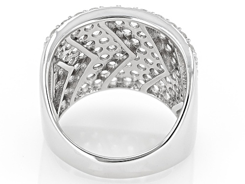4.75ctw White Zircon Rhodium Over Sterling Silver Ring - Size 7