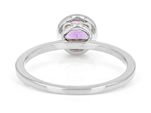 0.72ct Amethyst Rhodium Over Sterling Silver Ring - Size 8