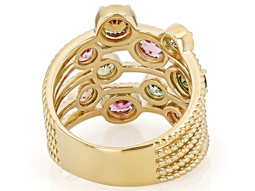 1.50ctw Multi-Tourmaline 18K Yellow Gold Over Sterling Silver Ring - Size 5
