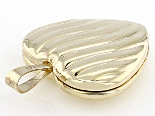 10k Yellow Gold Enamel Heart Locket Pendant