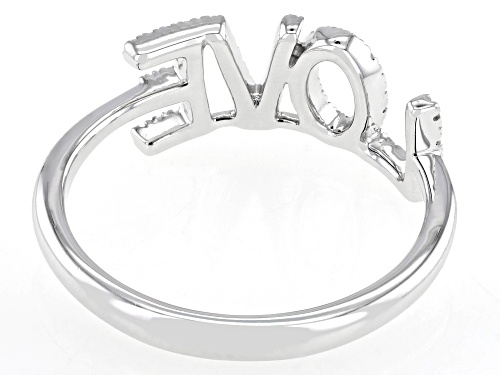 0.12ctw Round White Diamond Rhodium Over Sterling Silver 