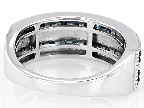 0.75ctw Round Blue Velvet Diamonds™ Rhodium Over Sterling Silver Band Ring - Size 7