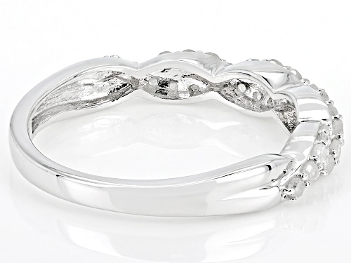 0.40ctw Round White Diamond Rhodium Over Sterling Silver Crossover Band Ring - Size 6