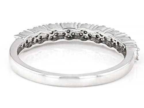 0.20ctw Round White Diamond Rhodium Over Sterling Silver Cluster Band Ring - Size 8