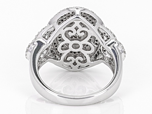 0.75ctw Round White Diamond Rhodium Over Sterling Silver Cluster Ring - Size 6