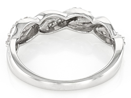 0.25ctw Round White Diamond Rhodium Over Sterling Silver Crossover Band Ring - Size 7