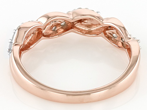 Engild™ 0.25ctw Round White Diamond 14k Rose Gold Over Sterling Silver Crossover Band Ring - Size 7