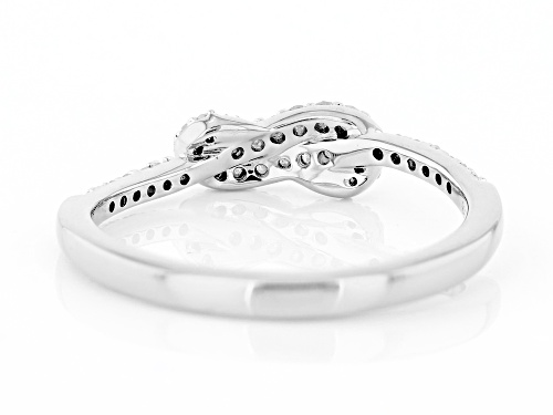 0.17ctw Round White Diamond Rhodium Over Sterling Silver Knot Ring - Size 7