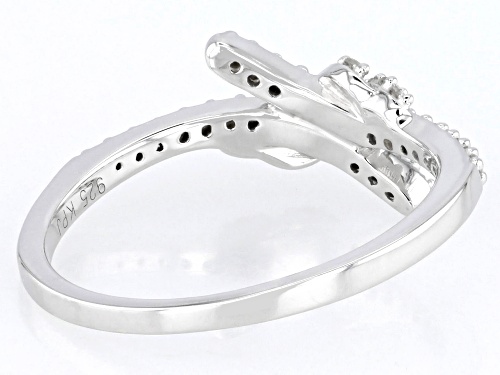 0.17ctw Round White Diamond Rhodium Over Sterling Silver Knot Ring - Size 8