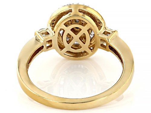 Engild™ 0.50ctw Round And Baguette White Diamond 14k Yellow Gold Over Sterling Silver Cluster Ring - Size 8
