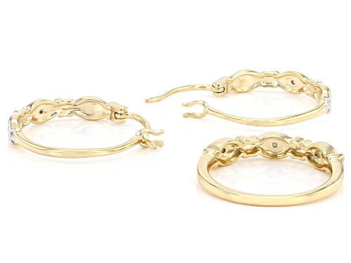 Engild™ Round White Diamond Accent 14k Yellow Gold Over Sterling Silver Ring And Earring Jewelry Set