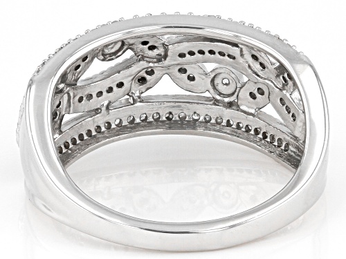 0.30ctw Round White Diamond Rhodium Over Sterling Silver Band Ring - Size 6