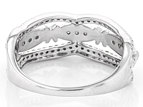 0.33ctw Round White Diamond Rhodium Over Sterling Silver Band Ring - Size 7