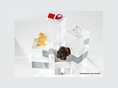 Acrylic Gemstone Display Stands 4x4, 4x6, 4x8, 4x10cm Set Of 4