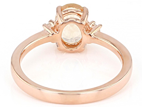 0.94ct Morganite And 0.10ctw White Zircon 18k Rose Gold Over Sterling Silver Ring - Size 9
