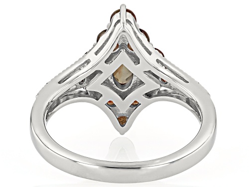 1.51ctw Andalusite With 0.03ctw White Zircon Rhodium Over Sterling Silver Ring - Size 11