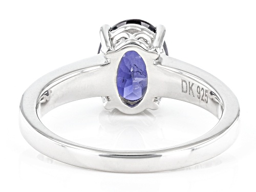 1.21ct Oval Iolite Rhodium Over Sterling Silver Solitaire Ring - Size 9