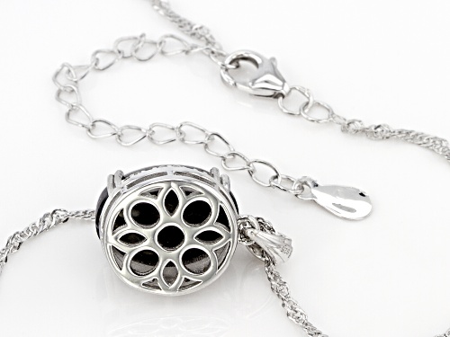 14x10mm Pietersite With 0.56ctw White Zircon Rhodium Over Sterling Silver Pendant With Chain
