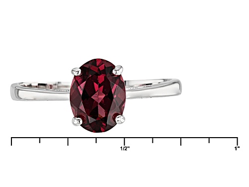 1.28ct Oval Grape Color Garnet 10k White Gold Solitaire Ring - Size 12