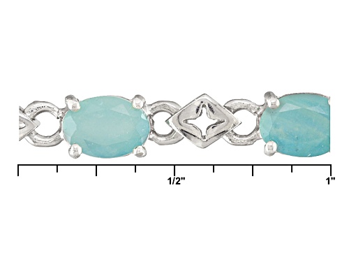 Exotic Jewelry Bazaar™ 9.59ctw Oval Grandidierite Sterling Silver Bracelet - Size 7.5