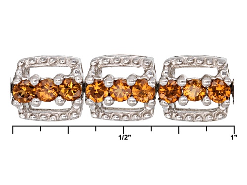 Exotic Jewelry Bazaar™ 5.33ctw Round Mandarin Garnet Sterling Silver Bracelet - Size 7.5