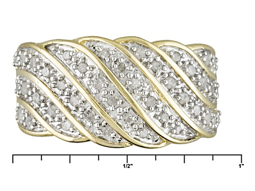 Engild™ .50ctw Round White Diamond 14k Yellow Gold Over Sterling Silver Band Ring - Size 7