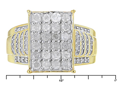 Engild™ 1.00ctw Round White Diamond 14k Yellow Gold Over Sterling Silver Ring - Size 7