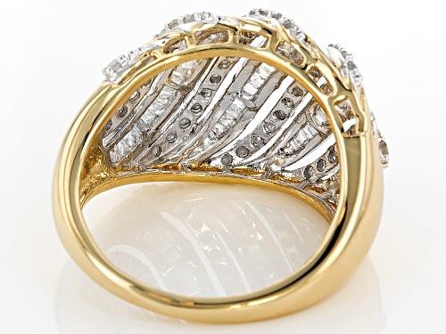 Engild™ 1.00ctw Round And Baguette White Diamond 14k Yellow Gold Over Sterling Silver Ring - Size 9