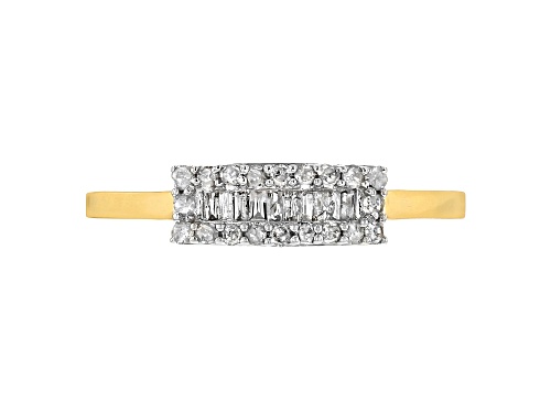 Engild™ .20ctw Round And Baguette White Diamond 14k Yellow Gold Over Sterling Silver Ring - Size 6
