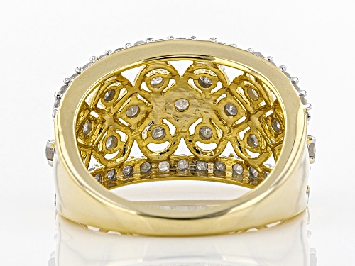 Engild(TM) 1.30ctw Round White Diamond 14k Yellow Gold Over Sterling Silver Ring - Size 7
