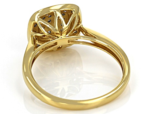 Engild™ 0.25ctw Round White Diamond 14k Yellow Gold Over Sterling Silver Cluster Ring - Size 7