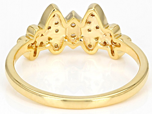 Engild™ 0.15ctw Round White Diamond 14k Yellow Gold Over Sterling Silver Cluster Butterfly Ring - Size 8