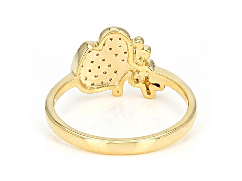 Engild™ 0.20ctw Round White Diamond 14k Yellow Gold Over Sterling Silver Cluster Butterfly Ring - Size 10