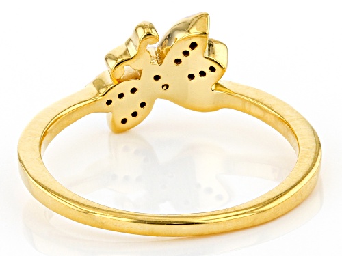 Engild™ Diamond Accent 14k Yellow Gold Over Sterling Silver Dragonfly Cluster Ring - Size 8