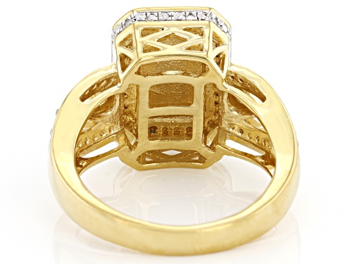 Engild™ 0.33ctw Round White Diamond 14k Yellow Gold Over Sterling Silver Cluster Ring - Size 6