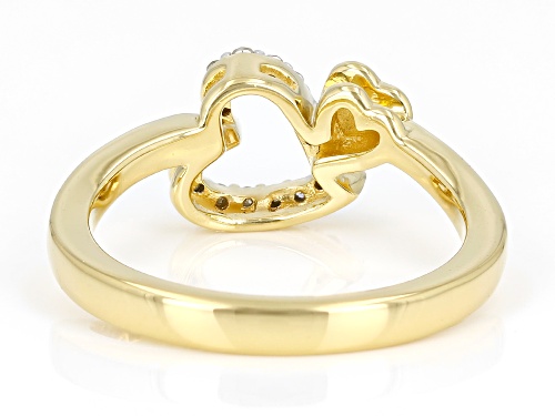 Engild™ 0.10ctw Round White Diamond 14k Yellow Gold Over Sterling Silver Heart Ring - Size 9