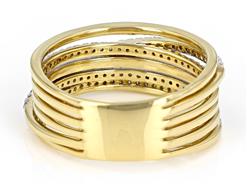 Engild™ 0.45ctw Round White Diamond 14k Yellow Gold Over Sterling Silver Crossover Ring - Size 7