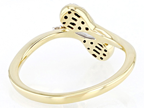 Engild™ 0.15ctw Round And Baguette White Diamond 14k Yellow Gold Over Sterling Silver Bypass Ring - Size 6