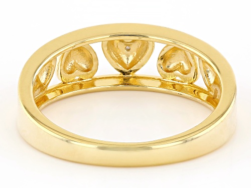 Engild™ Round White Diamond Accent 14k Yellow Gold Over Sterling Silver Heart Band Ring - Size 5