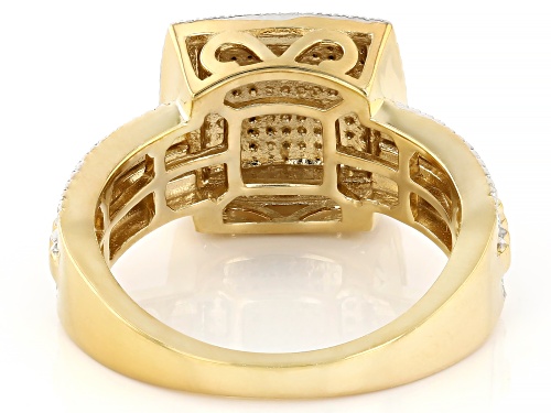 Engild™ 0.50ctw Round White Diamond 14k Yellow Gold Over Sterling Silver Cluster Ring - Size 5
