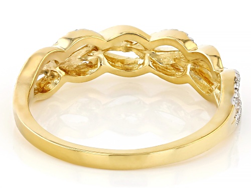 Engild™ 0.10ctw Round White Diamond 14k Yellow Gold Over Sterling Silver Crossover Band Ring - Size 6